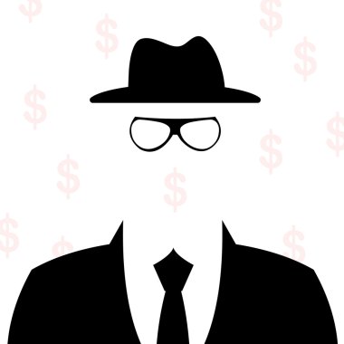 illüstrasyon iş adamı siluet arka plan ile