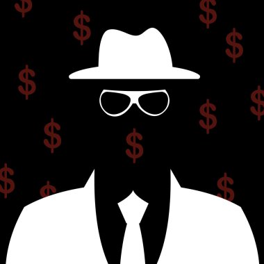 illüstrasyon iş adamı siluet arka plan ile