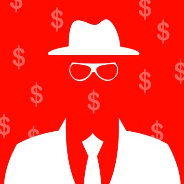 illüstrasyon iş adamı siluet arka plan ile