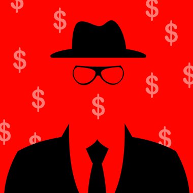 illüstrasyon iş adamı siluet arka plan ile