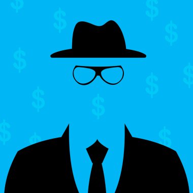 illüstrasyon iş adamı siluet arka plan ile