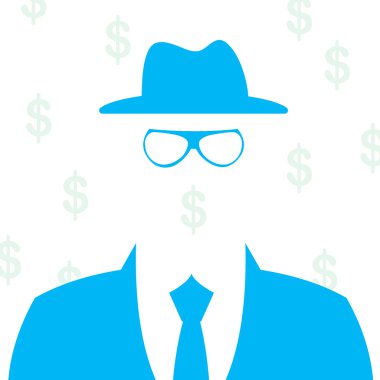 illüstrasyon iş adamı siluet arka plan ile