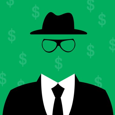 illüstrasyon iş adamı siluet arka plan ile