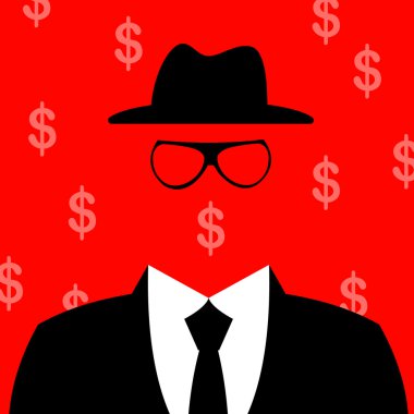 illüstrasyon iş adamı siluet arka plan ile