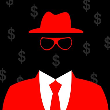 illüstrasyon iş adamı siluet arka plan ile