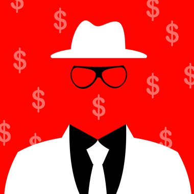 illüstrasyon iş adamı siluet arka plan ile