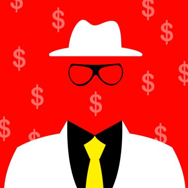 illüstrasyon iş adamı siluet arka plan ile