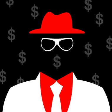 illüstrasyon iş adamı siluet arka plan ile