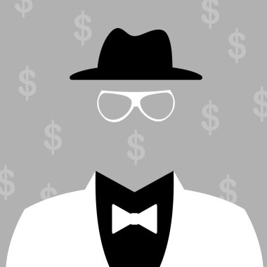 illüstrasyon iş adamı siluet arka plan ile