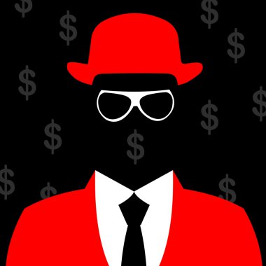 illüstrasyon iş adamı siluet arka plan ile