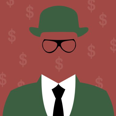 illüstrasyon iş adamı siluet arka plan ile