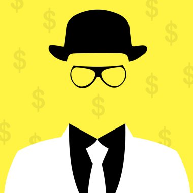 illüstrasyon iş adamı siluet arka plan ile