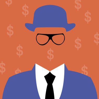 illüstrasyon iş adamı siluet arka plan ile