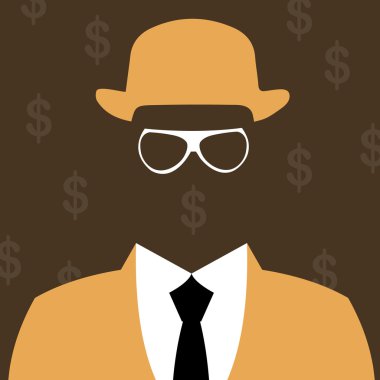 illüstrasyon iş adamı siluet arka plan ile