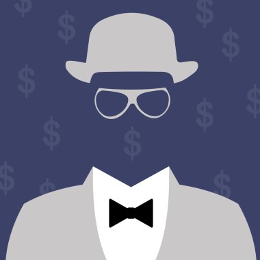 illüstrasyon iş adamı siluet arka plan ile