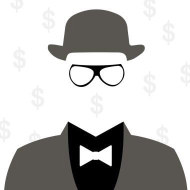 illüstrasyon iş adamı siluet arka plan ile