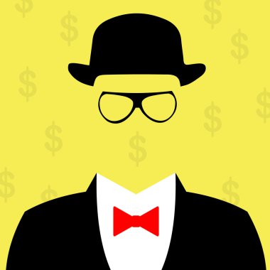 illüstrasyon iş adamı siluet arka plan ile