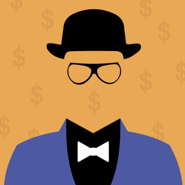 illüstrasyon iş adamı siluet arka plan ile