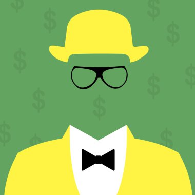 illüstrasyon iş adamı siluet arka plan ile