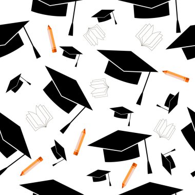 Eğitim öğeleri desenli illüstrasyon