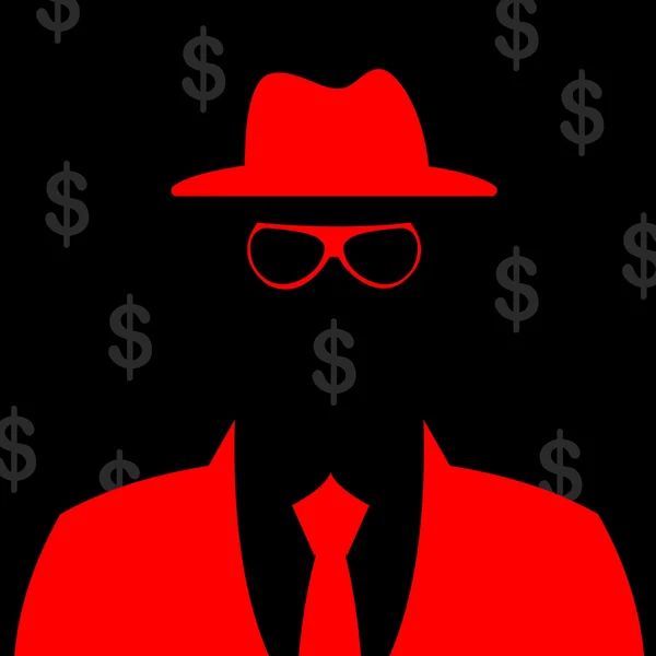 Illustratie met zakenman silhouet achtergrond — Stockvector