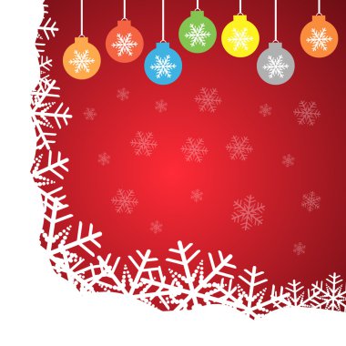illüstrasyon kar taneleri ve Noel Küre