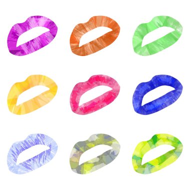 Dudaklar kümesiyle illüstrasyon