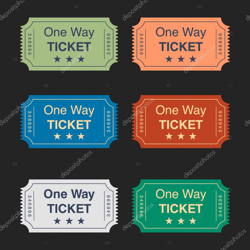 Illustration with one way ticket stock vector nairi79 90709824