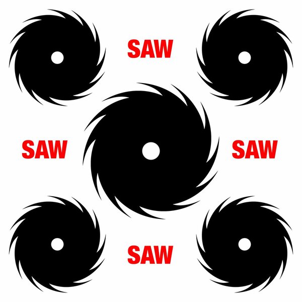 illustration with saw set on white background