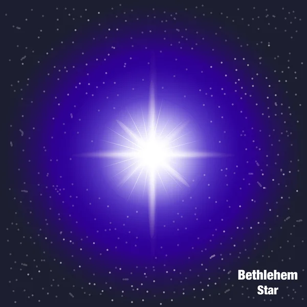 Illustrationen med glänsande Betlehem star bakgrund — Stock vektor