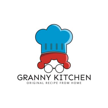 Ev tarifi temalı restoran ya da yemek için renkli logo konsepti. Şablon için en az vektör illüstrasyonu, logo tasarımı, logo konsepti ve logotip ögesi