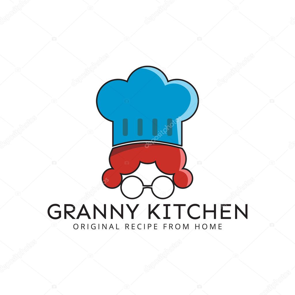 Colorful logo concept for home recipe themed restaurant or food. Minimal vector illustration, logo design, logo concept and logotype element for template