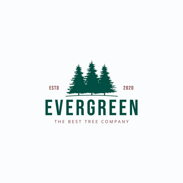 Evergreen Πεύκο Δέντρο Vintage Λογότυπο Διάνυσμα Εικονογράφηση Σχεδιασμό — Διανυσματικό Αρχείο