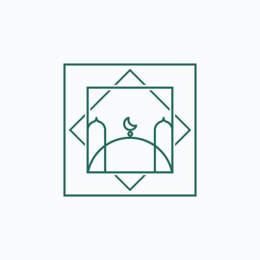 İslami minimalist çizgi sanat logosu vektör çizimi tasarımı