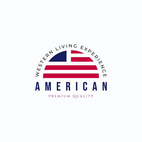 Векторная Иллюстрация Дизайна Логотипа Американского Флага Лицензионные Стоковые Иллюстрации