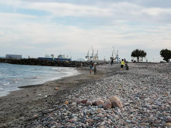 Grúas Contenedores Horizonte Muelle — Foto de Stock