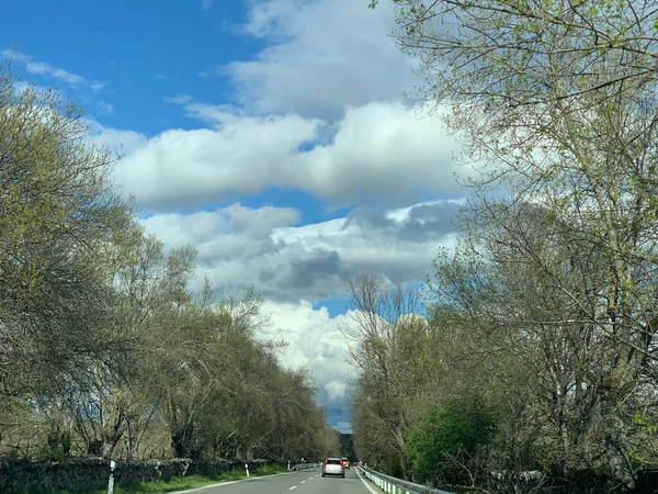 Bäume Und Bewölkter Himmel Bei Madrid — Stockfoto