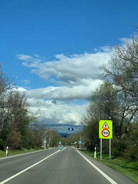 Trees Cloudy Sky Madrid — Foto Stock