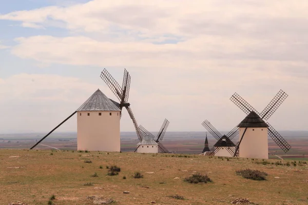 Traditionelle Windmühlen Kastilien Spanien — Stockfoto