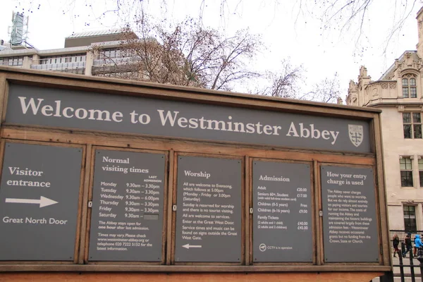 Panneau Abbaye Westminster Londres — Photo