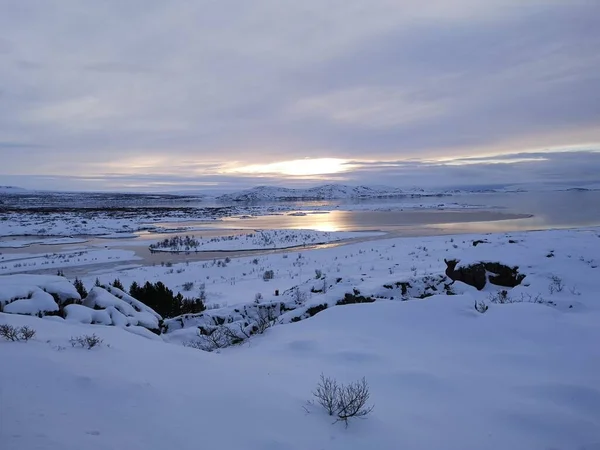 winter lights in the morning in iceland