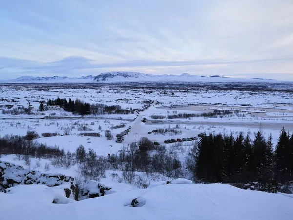 Bevroren Zonsopgang Ijsland Landschap — Stockfoto