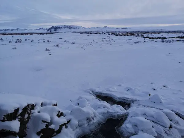 Inverno Frio Paisagem Islândia — Fotografia de Stock