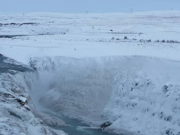 Islandia Naturaleza Salvaje Imagen Cascada Congelada —  Fotos de Stock