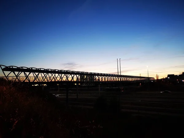 Nachtszene Mostoles Brücke — Stockfoto