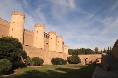 Zaragoza medieval wall sunny day