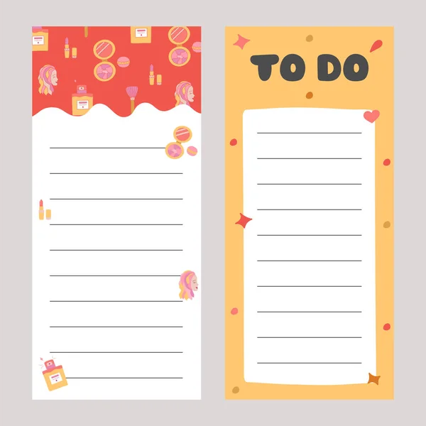 Modelos Scrapbook Bonito Para Planejador Notas Para Fazer Comprar Outros — Vetor de Stock