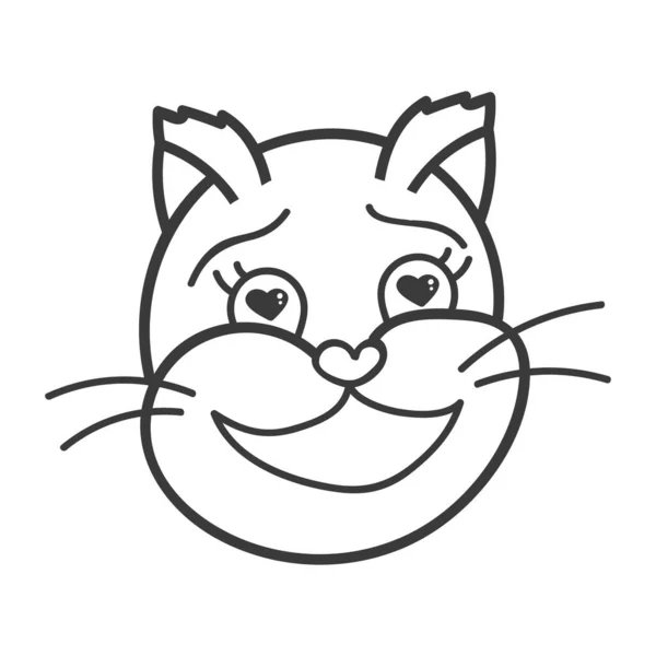Αστείο Και Χαριτωμένο Αφράτο Πρόσωπο Γάτας Από Κοντά Ερωτευμένο Συναίσθημα — Διανυσματικό Αρχείο