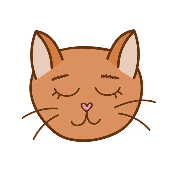 Забавна Мила Пухнаста Кішка Стикається Крупним Планом Розслабленими Емоціями Помаранчевих — стоковий вектор