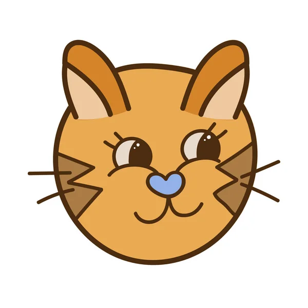 Divertido Lindo Rostro Gato Esponjoso Cerca Con Emoción Feliz Colores — Vector de stock